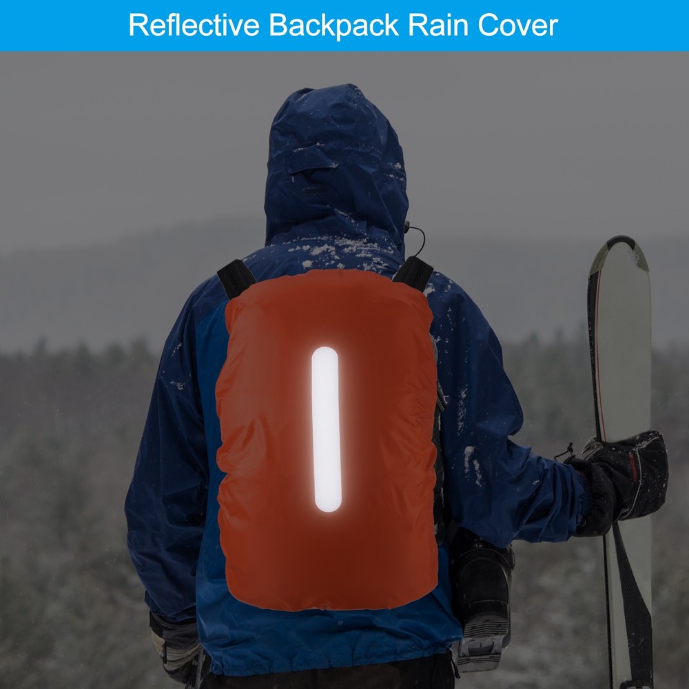 30-40L Waterproof Backpack Rain Cover with Vertical Strap S Orange