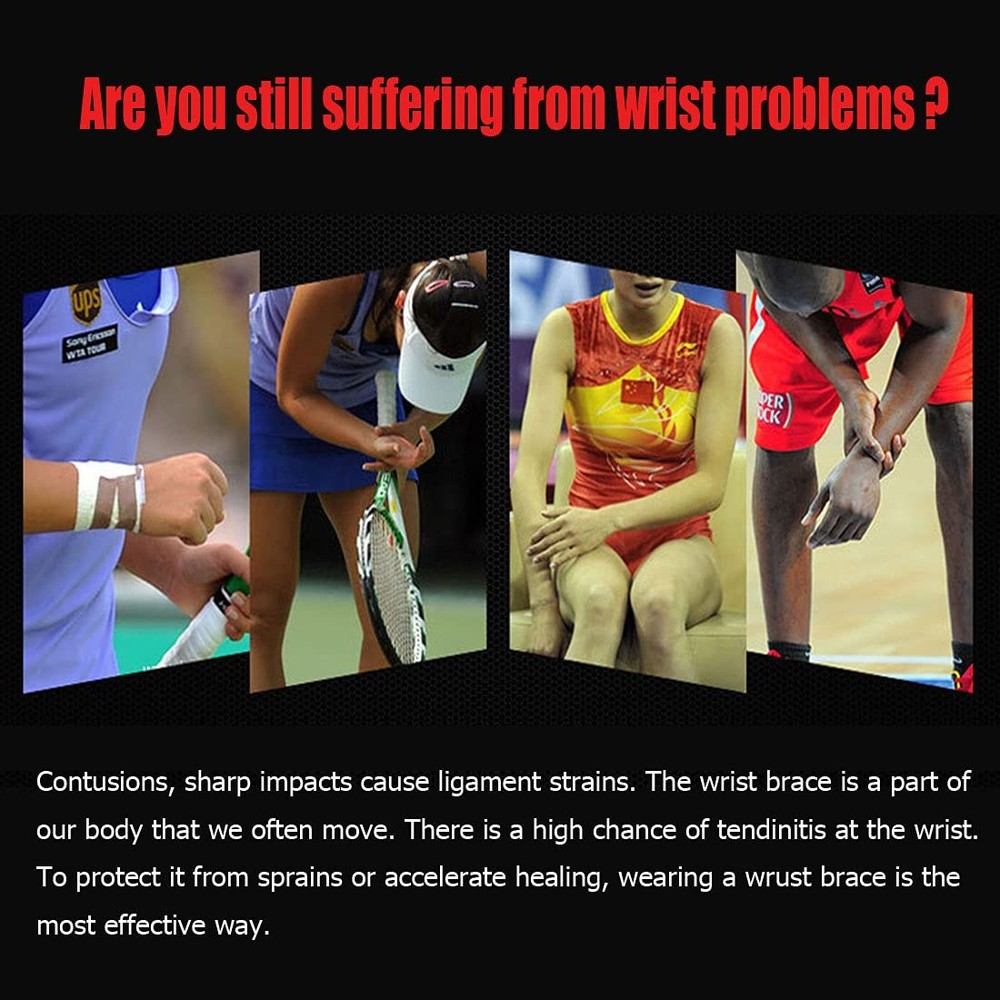 2 Pack Compression Wrist Support Sprint Wrist Brace Adjustable Compression Wraps