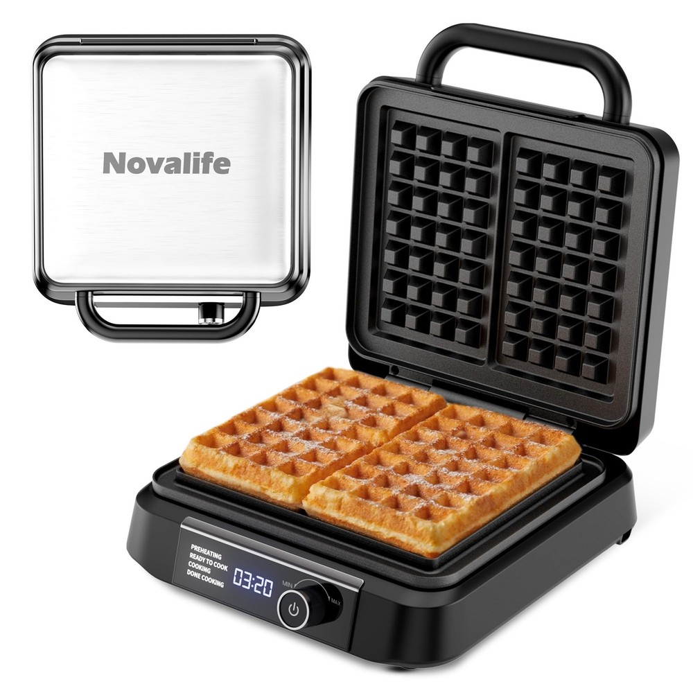 Waffle Maker, 1200W Belgian Waffle Maker, Dual Rectangular Thick Waffle Iron,...