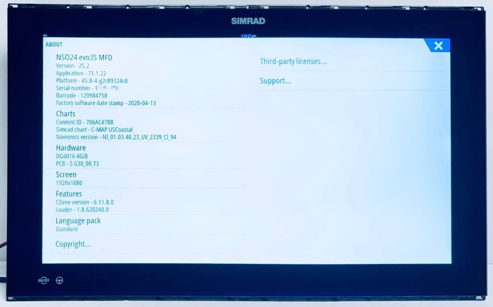 Simrad NSO evo3S 24" Display Only