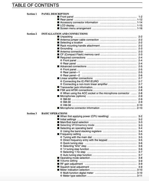 ICOM IC-7800 HF Transceiver Instruction Manual