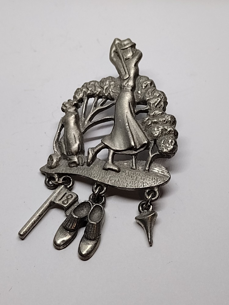 Lady Golfer Assorted Drop Charms LCD Lapel Pin