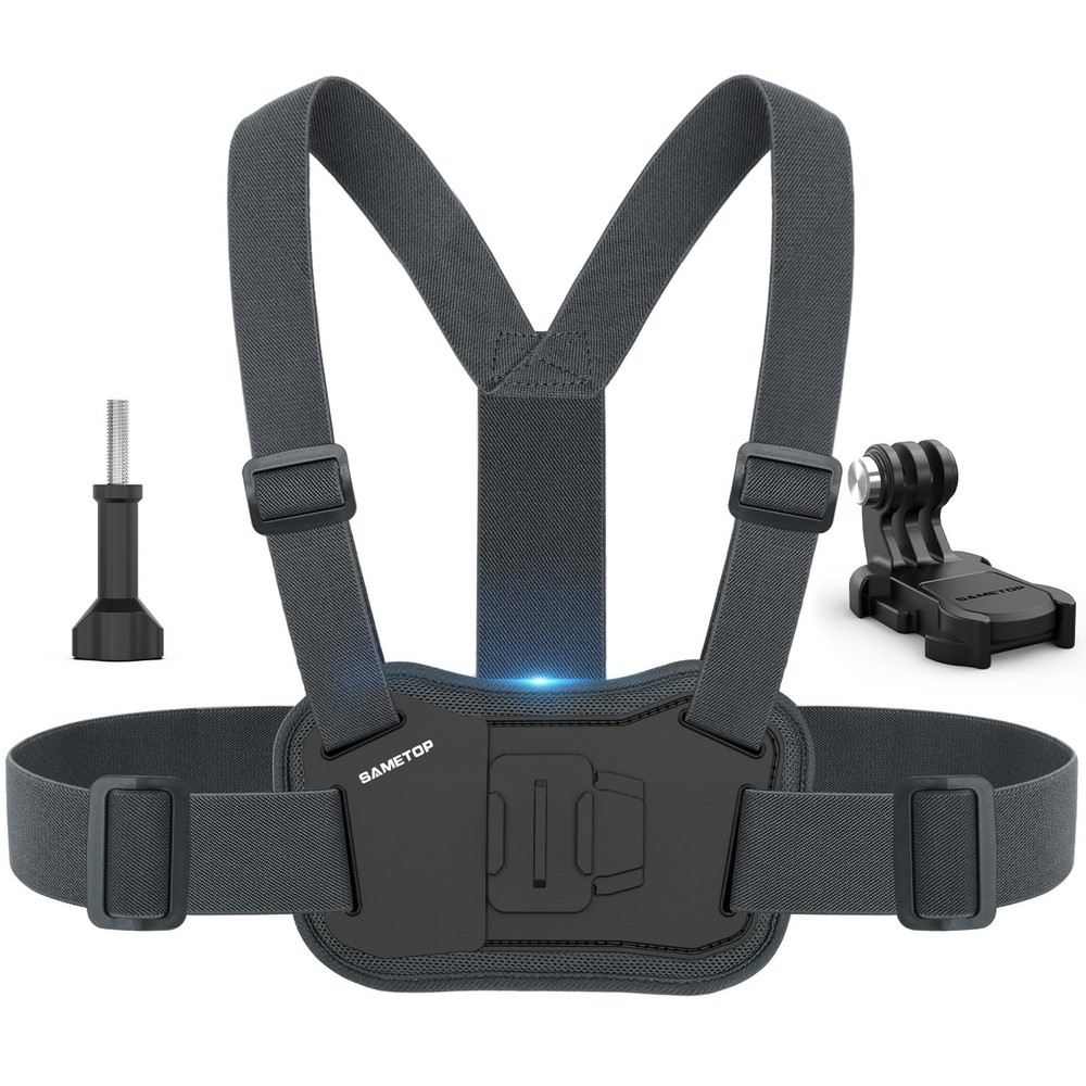Sametop Chest Mount Harness Strap Body Chesty Compatible Grey-Black