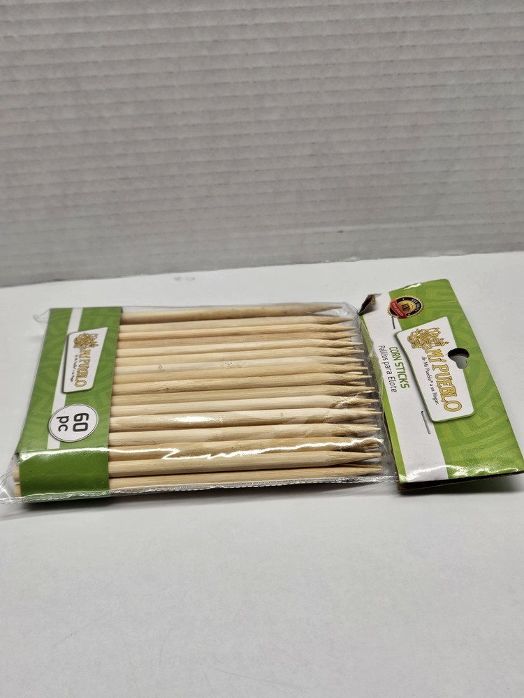 60 PC Bamboo Corn Sticks. Palillos Para Elote