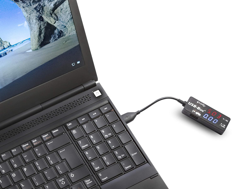 Usb-Bug Dual-Output Inline USB-A Tester with Data Masking Port