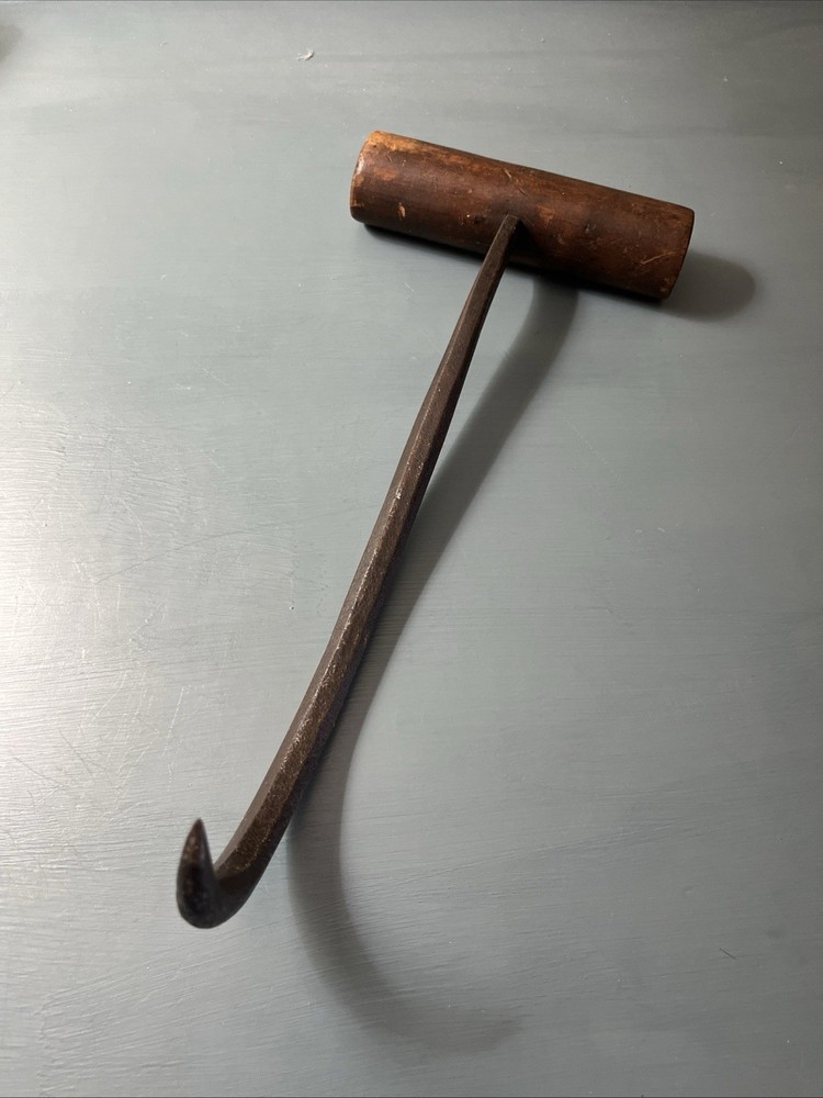 Vintage Wood and Iron 12” Hook