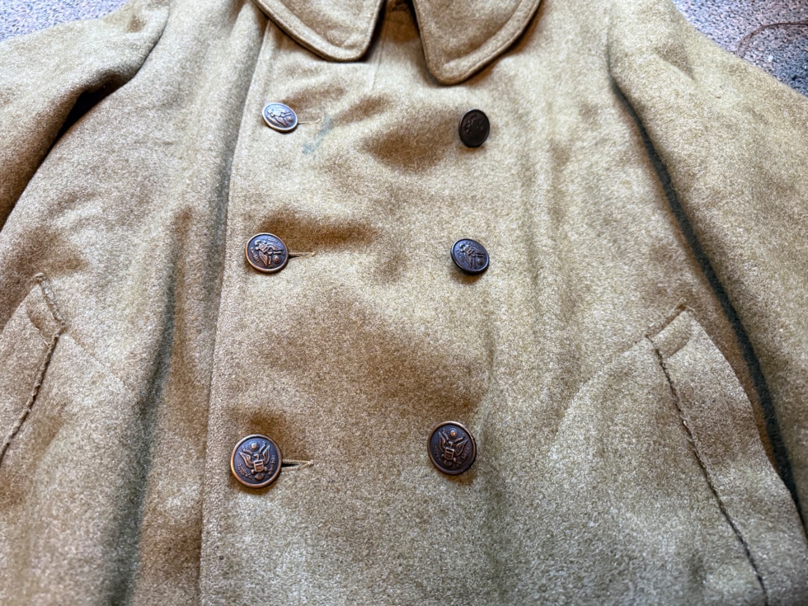 ORIGINAL WWI US ARMY WINTER M1917 GREATCOAT OVERCOAT- MEDIUM 40R