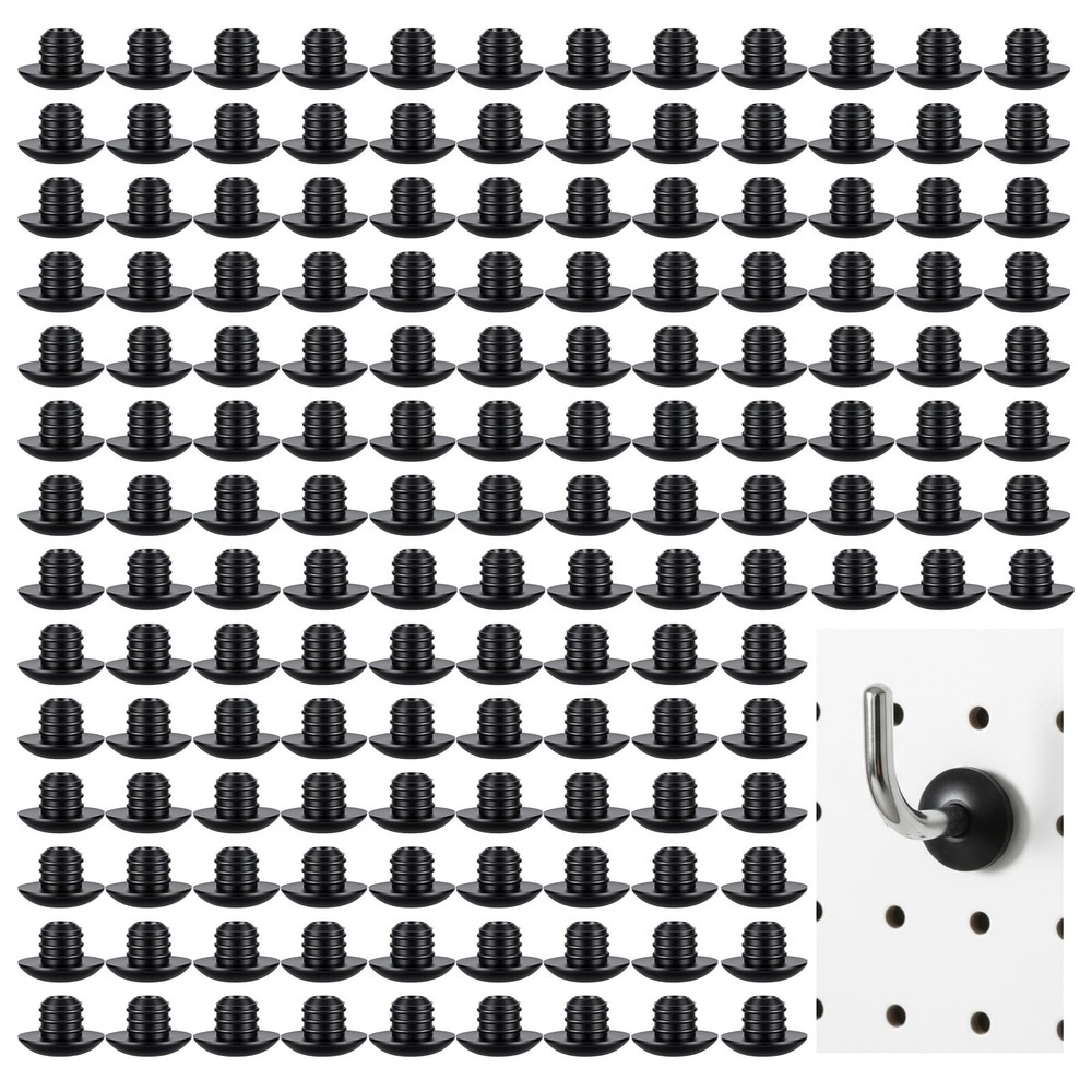 150Pcs Pegboard Hook Locks Silicone Peg Board Stoppers One Size, Black