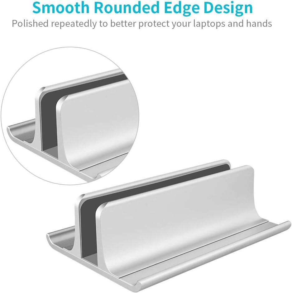 Vaydeer Vertical Laptop Stand Holder Adjustable Desktop Notebook Dock Silver