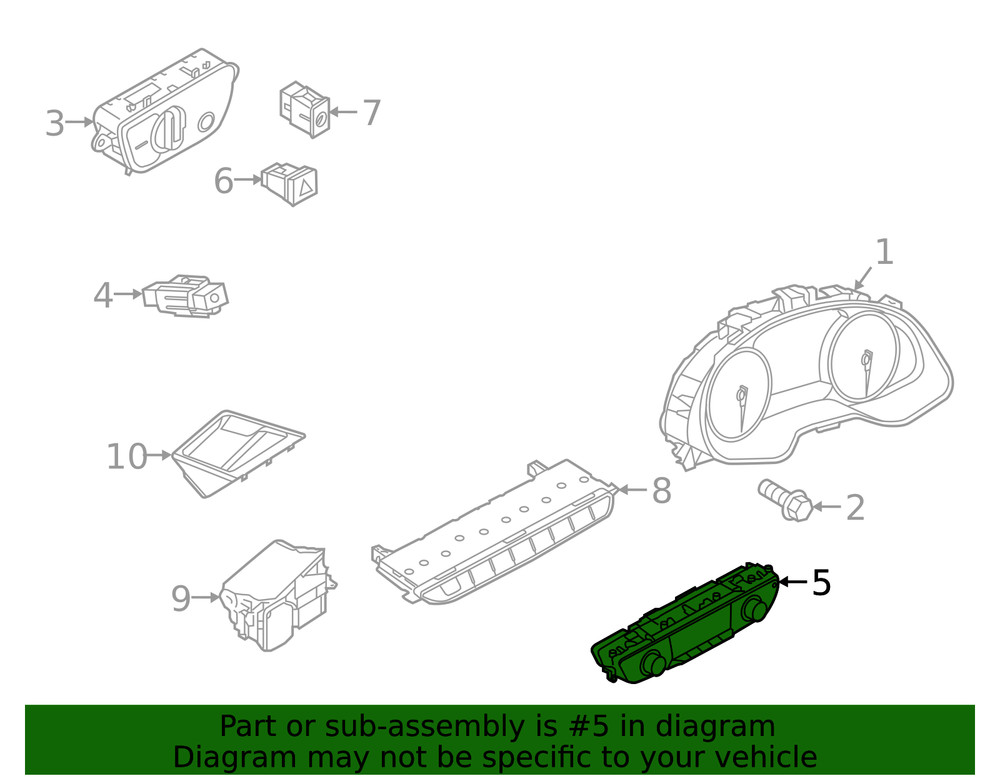 Genuine Audi Dash Control Unit 80A-820-043-AN-5PR