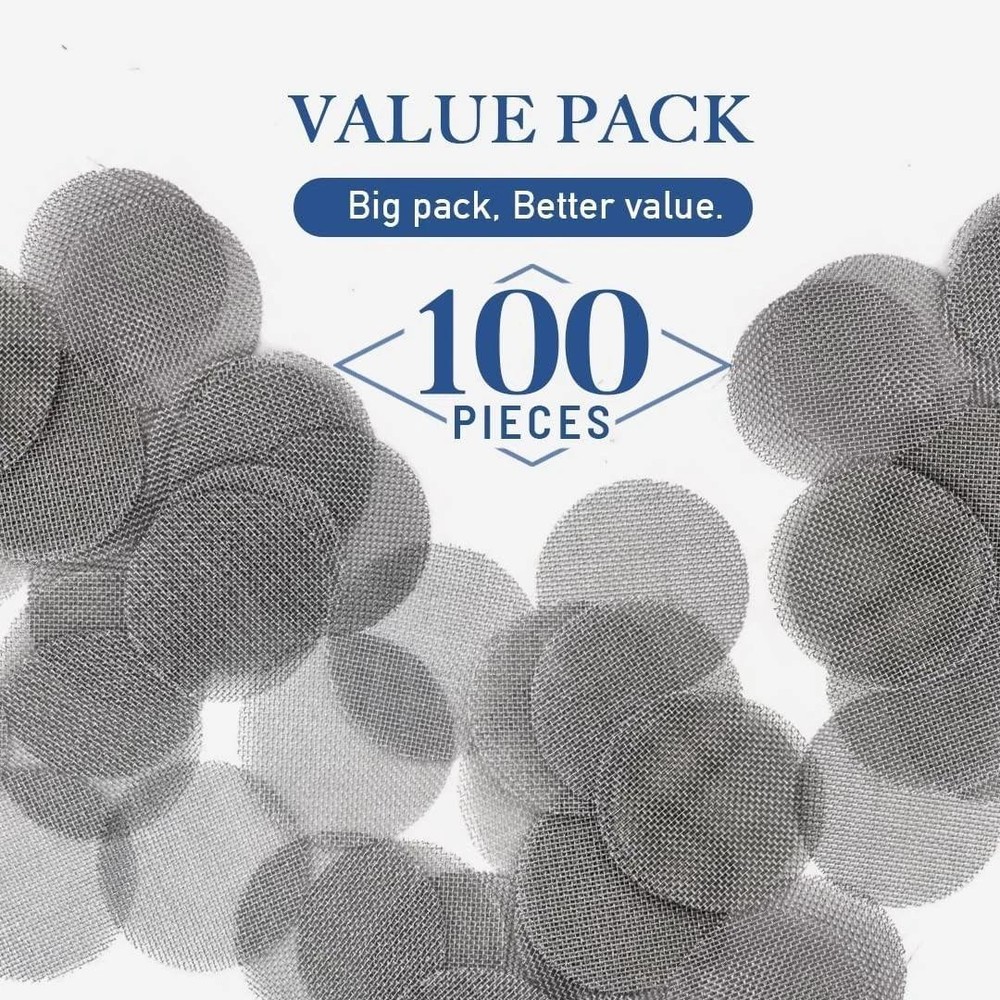 100 Pcs Pipe Screens Stainless Steel Screen Filter for Pipe 3/4 Mesh Pipe Filter