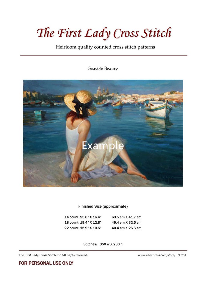 Chart Needlework Embroidery DIY Counted Cross Stitch Pattern-Two Maidens