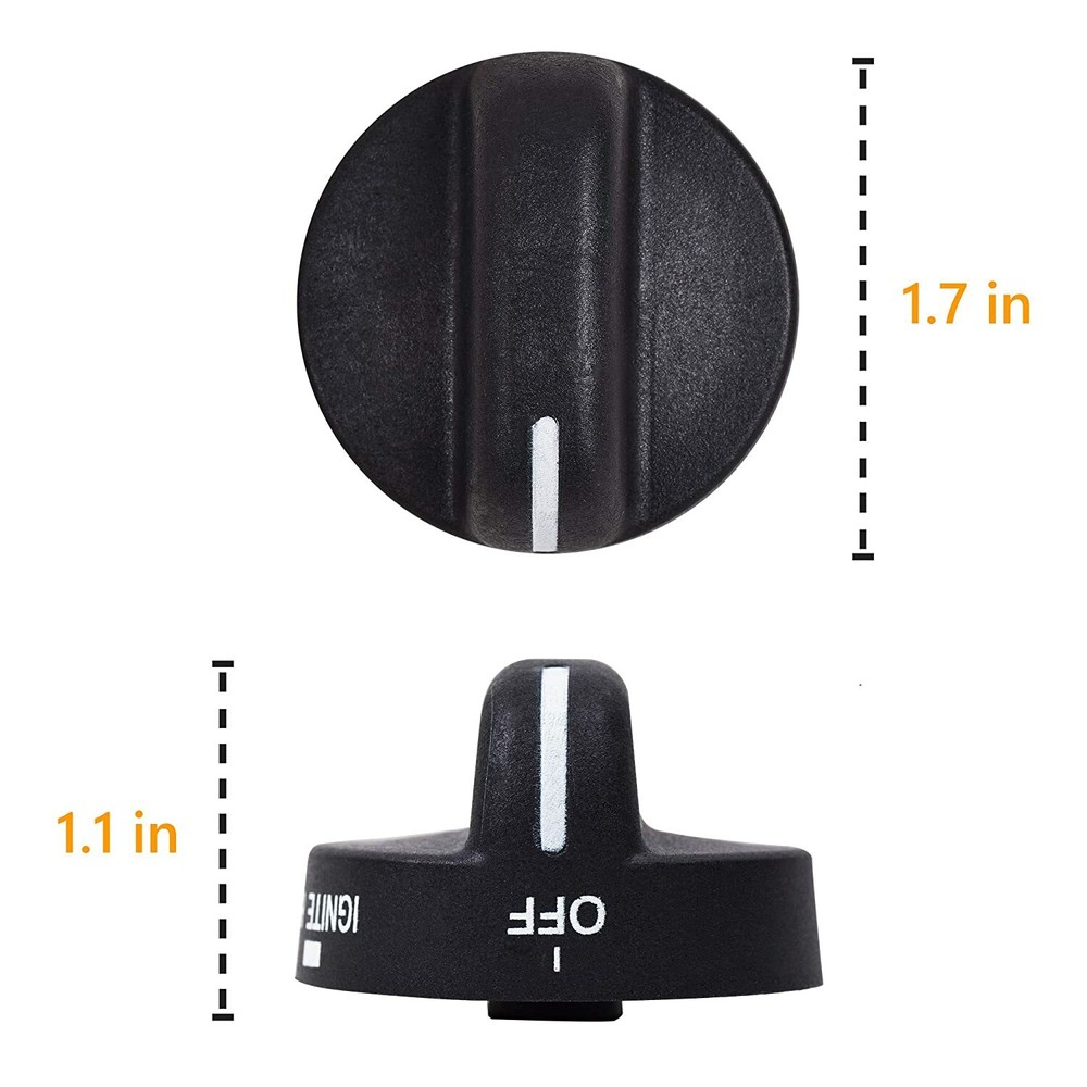 8273103 Range Burner Knob Black for Stove Oven -2 Pack*