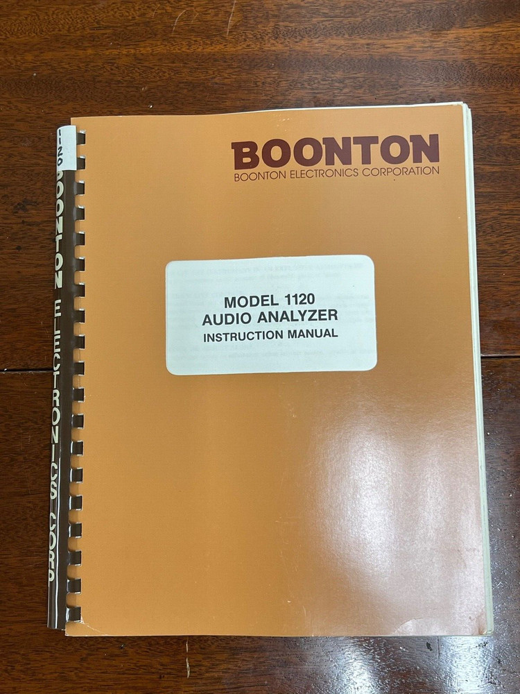 Boonton Auto Analyzer Model 1120 Instruction Manual with Schematics