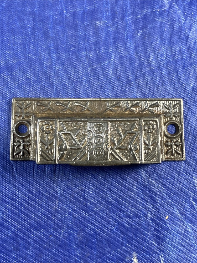 Bin Pull Apothecary Drawer Pull Handle Cast Iron Hardware Eastlake Vintage Ant.