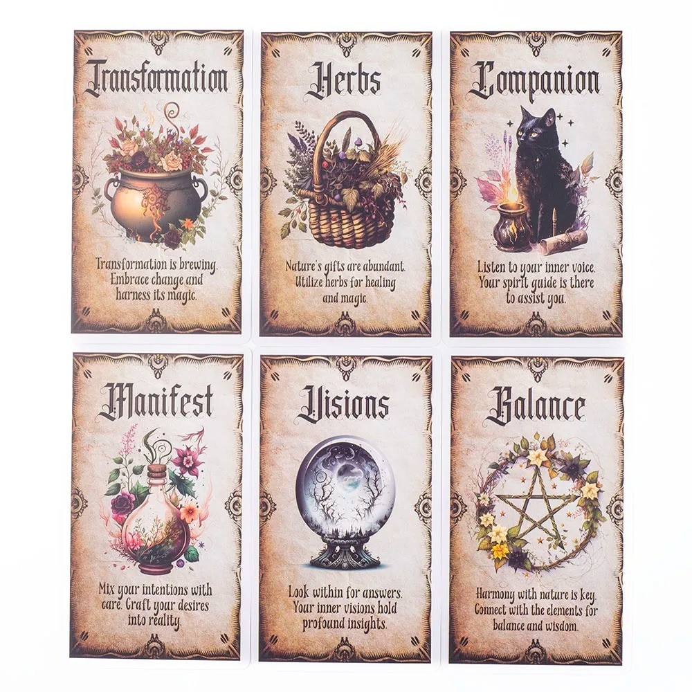 Wise Witch Oracle Deck 20 Cards Tarot Style Divination Game