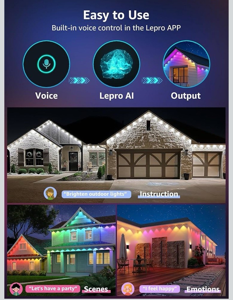 Permanet Outdoor Lights, 100ft