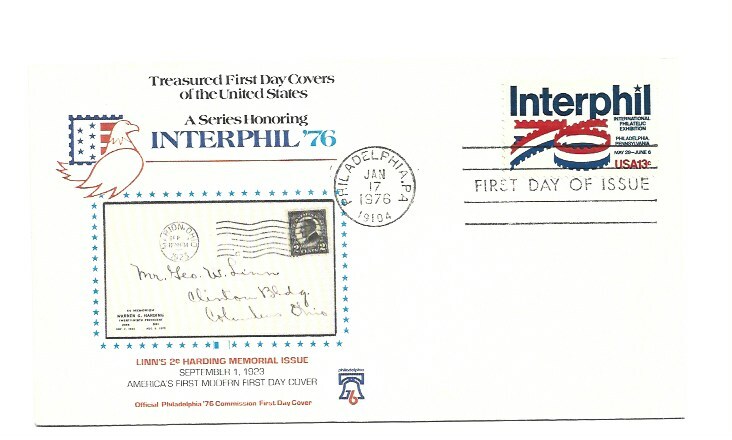 1632  Interphil '76, Fleetwood, 2c Harding cachet FDC