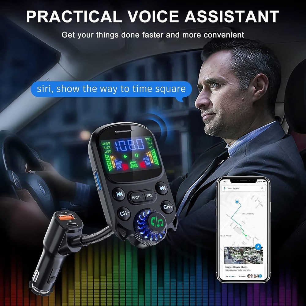 PD30W Fast Charge Bluetooth Car Adapter - Hands-Free Calling