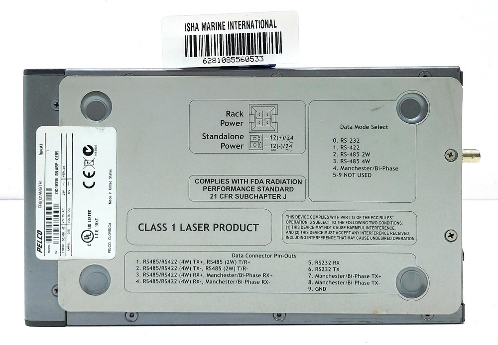 Pelco FT8101AMSTR 1 CH Data Transmitter ABP-QEB5