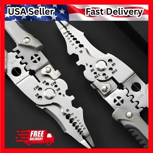 Heavy Duty Electrical Wire Stripper Cutter Crimper Pliers Multi Tool