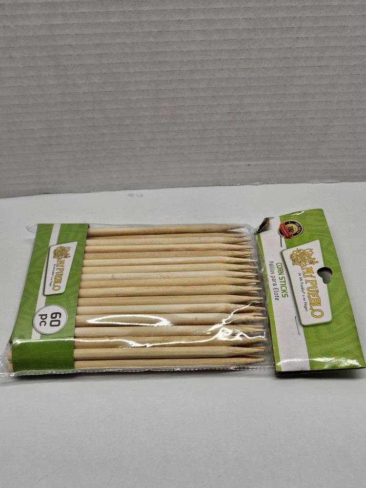60 PC Bamboo Corn Sticks. Palillos Para Elote