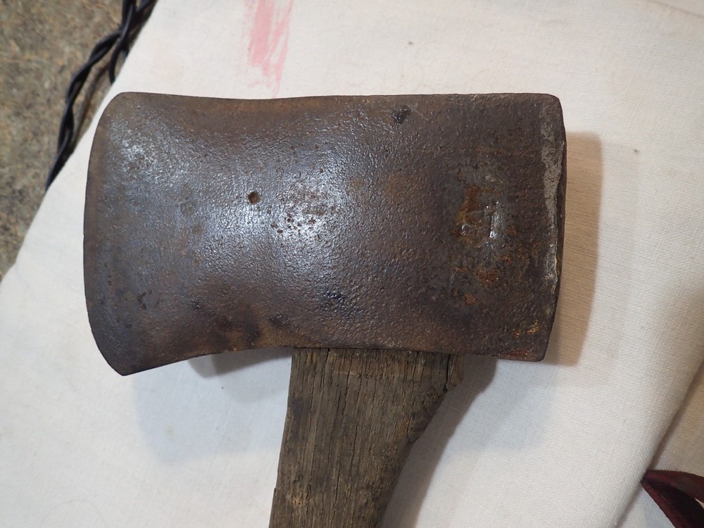 Vintage Keyatone AXE TOOL Single Bit Axe Head with wood handle