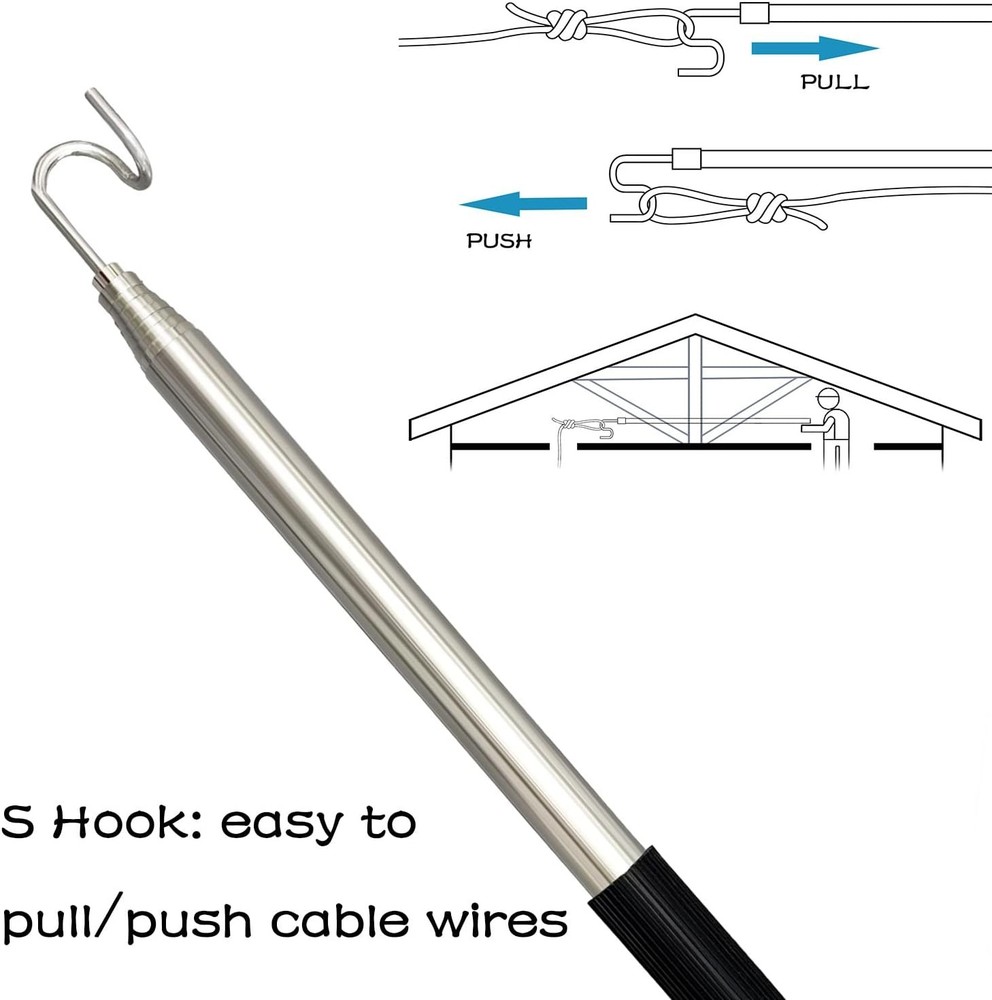 Telescoping Pole Magnetic Pickup Grabber Tool with Hook