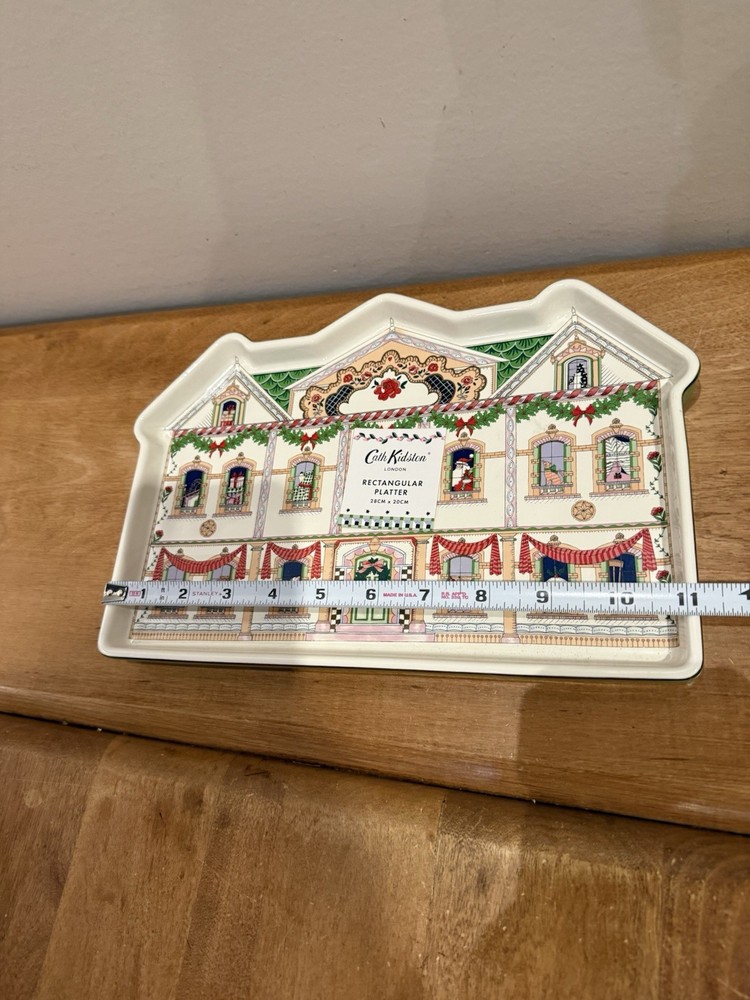 Cath Kidston Christmas Doll House Rectangular Platter 11" Stoneware Tray NWT