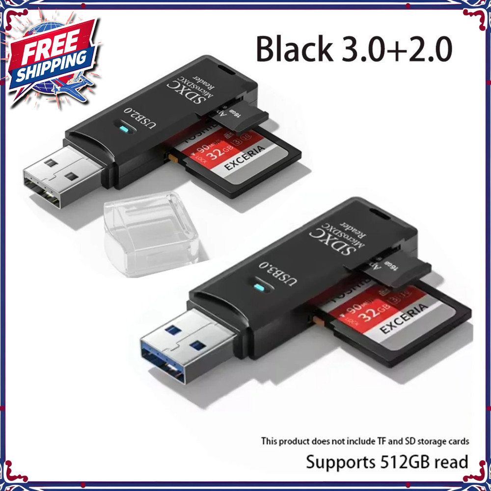 Card Reader Adapter USB 3.0 Stick for Micro SD SDXC TF Cards High-Speed Reader