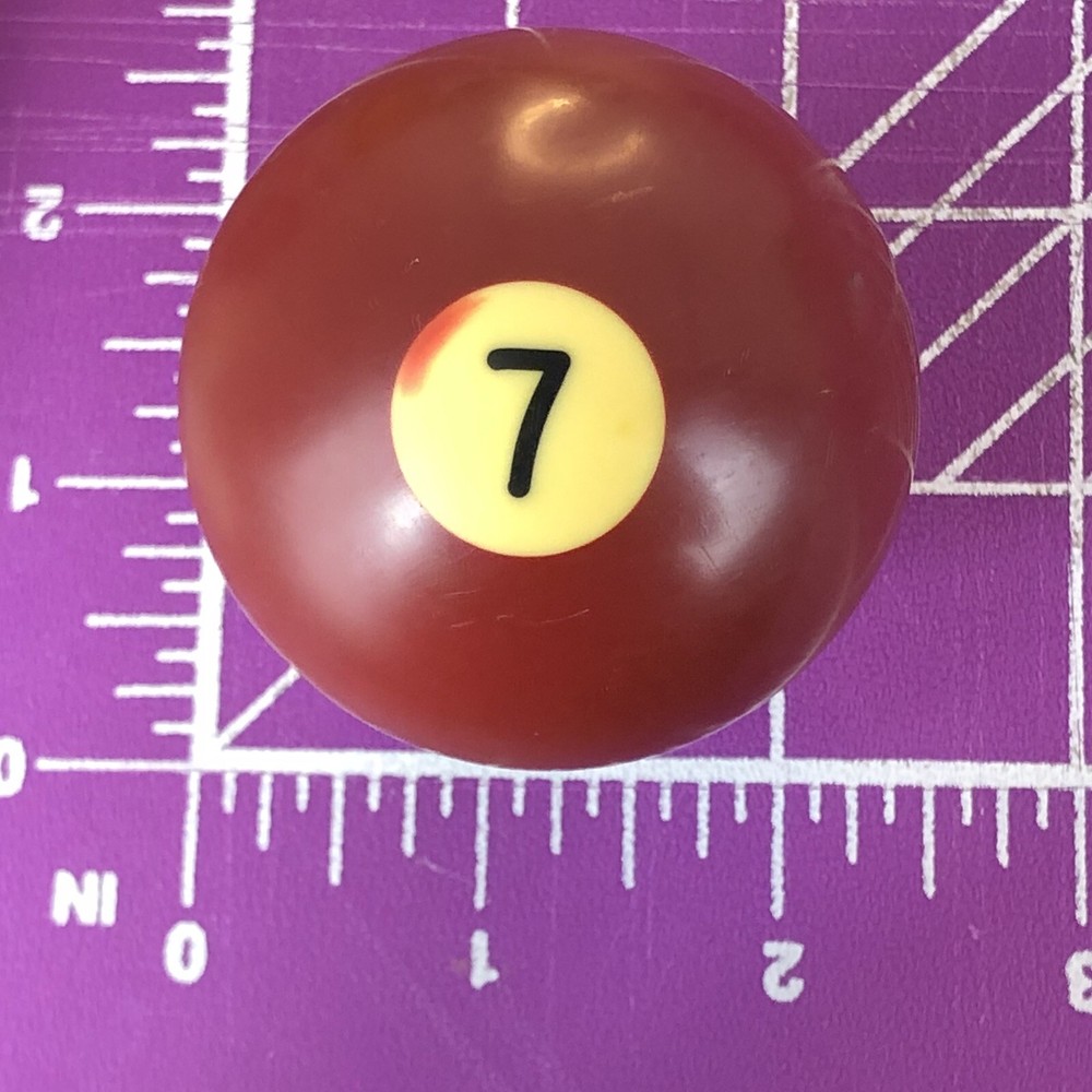 Used Individual Pool Ball Solid Maroon 7 Replacement Billiards 21/4"