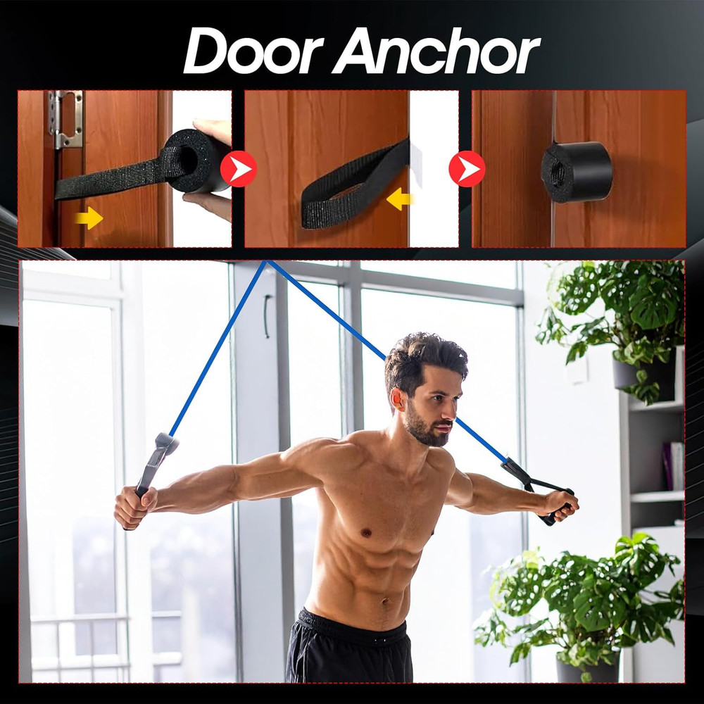 5PCS Resistance Bands with Handles 5-Level Stretch Exercise Pull up Bands Physic