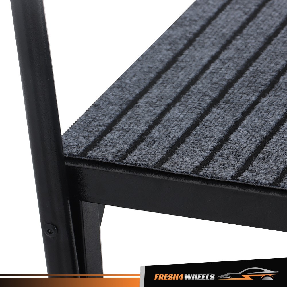 660 lbs Load Capacity RV Steps Outdoor 4 Steps with 2 Handrails w/ Step Mat