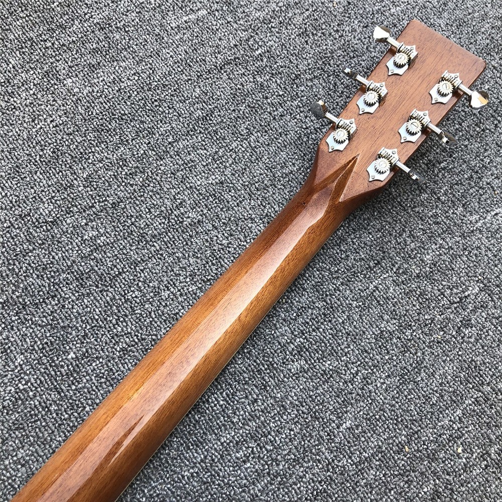 Yellow Solid Spruce 40 Inche OM Type Acoustic Guitar Fishbone Ebony Fingerboard