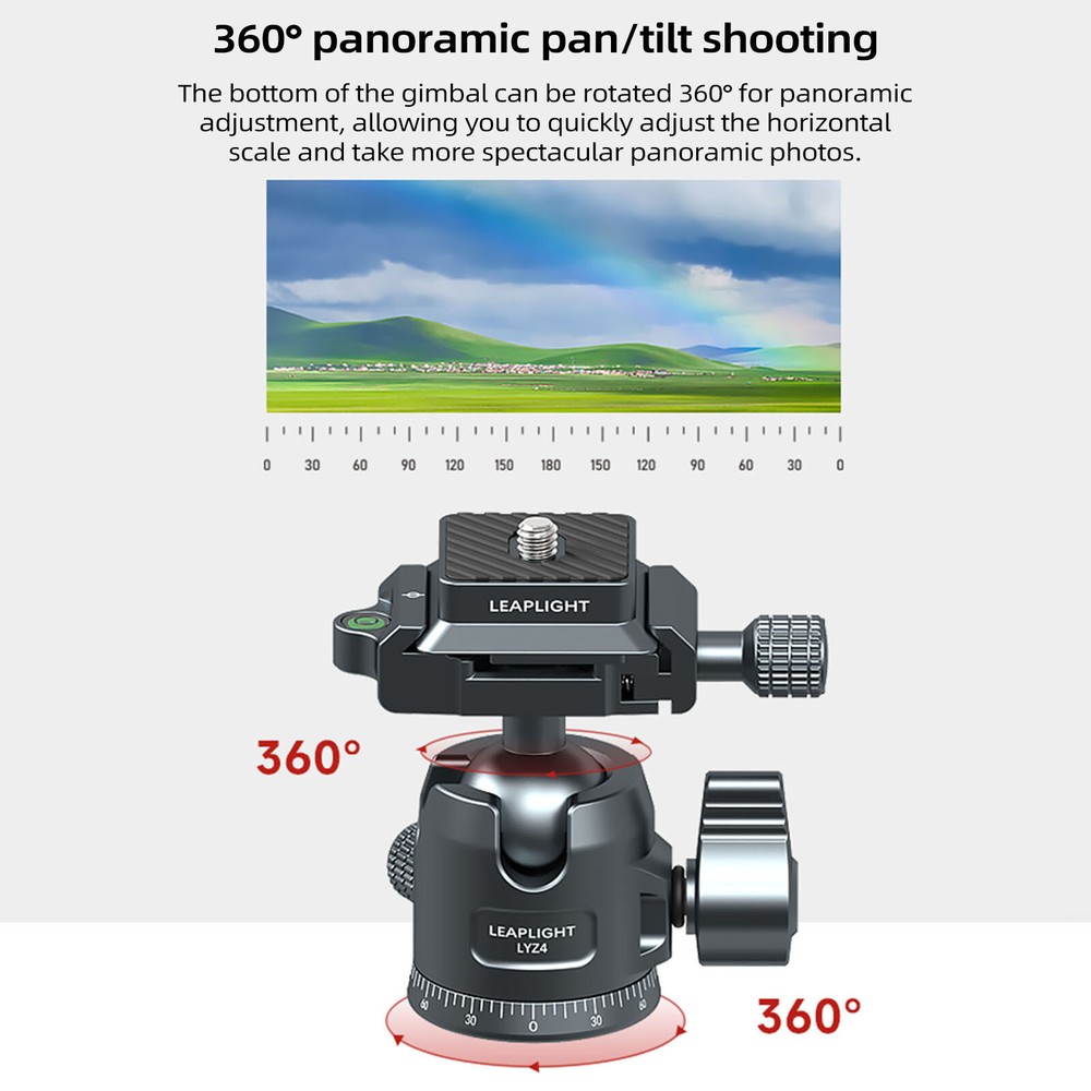 360 Rotating Panoramic Portable Tripod Ball Head Mount Quick Release Heavy Duty