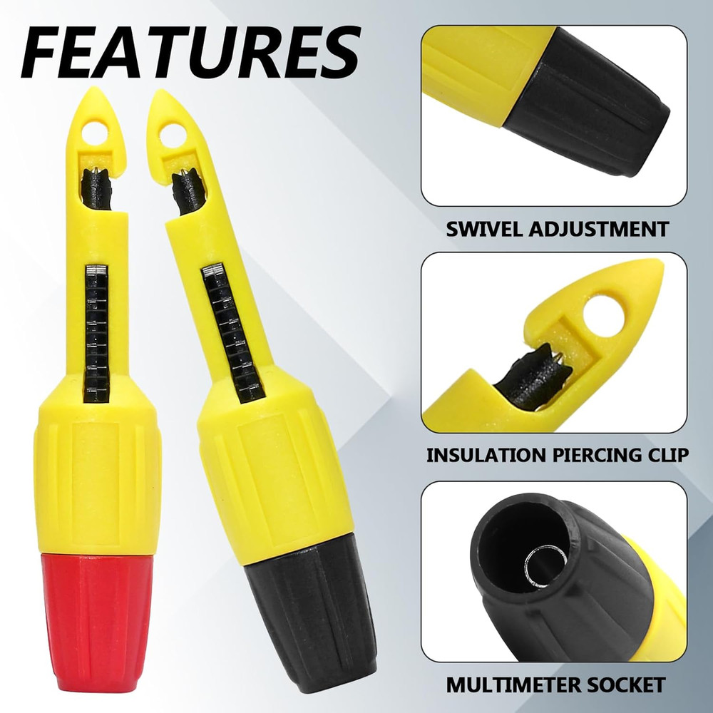 2PCS 4MM Wire Piercing Probe,Insulation Clip Tool Multimeter Voltage,Testing Too