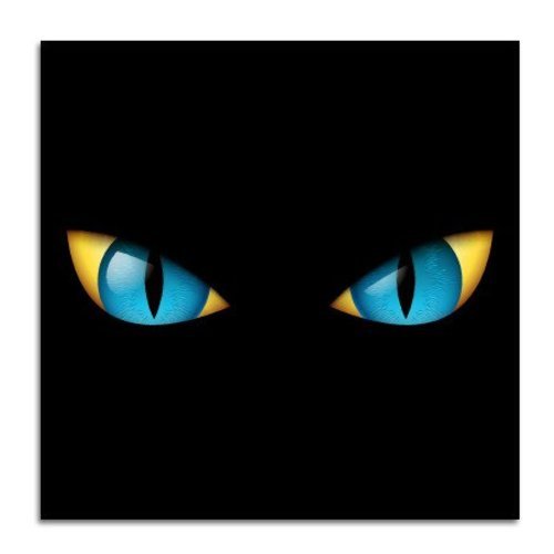 Cat Eyes Blue Vinyl Sticker - SELECT SIZE