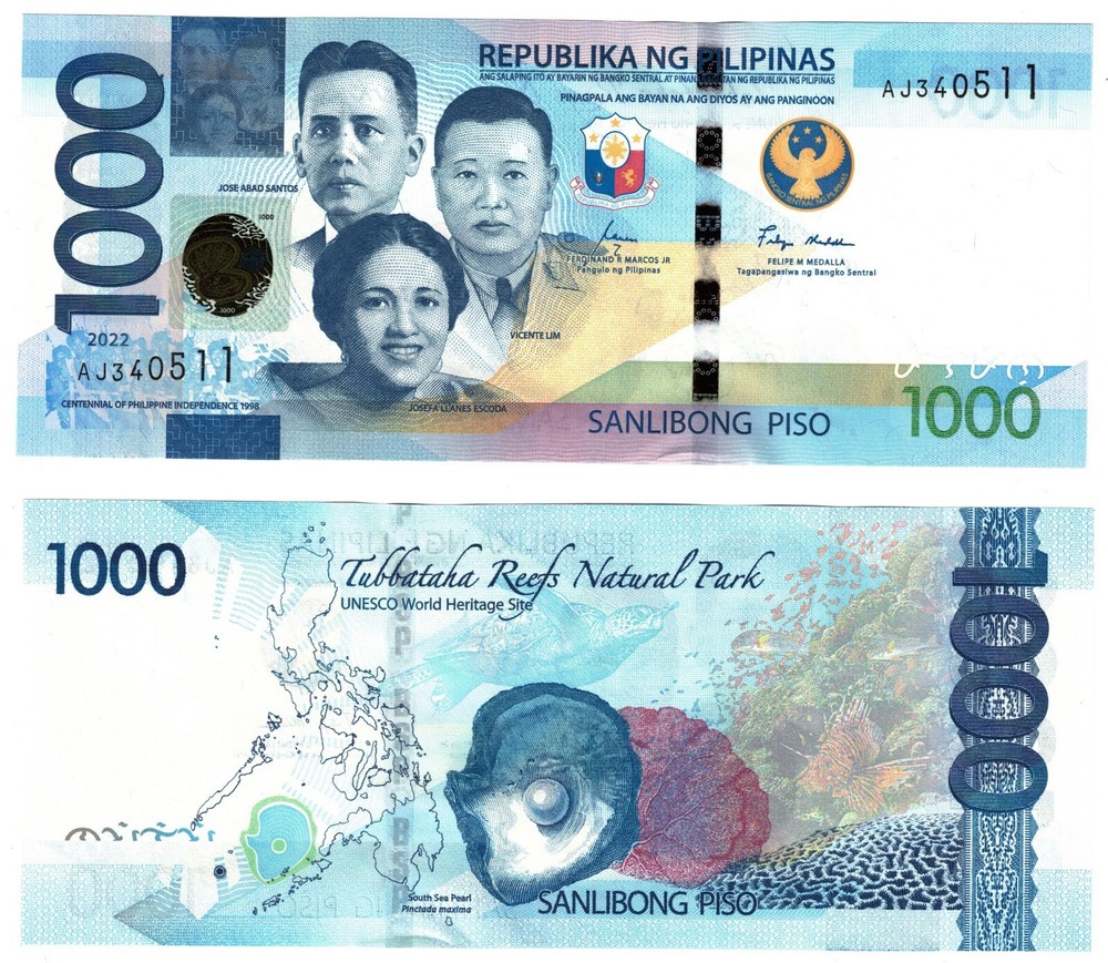 2022 Philippines Banknote P235 1000 Piso UNC
