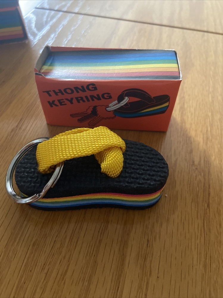 Rainbow Thick Chunky Flip Flop Shoe Keychain