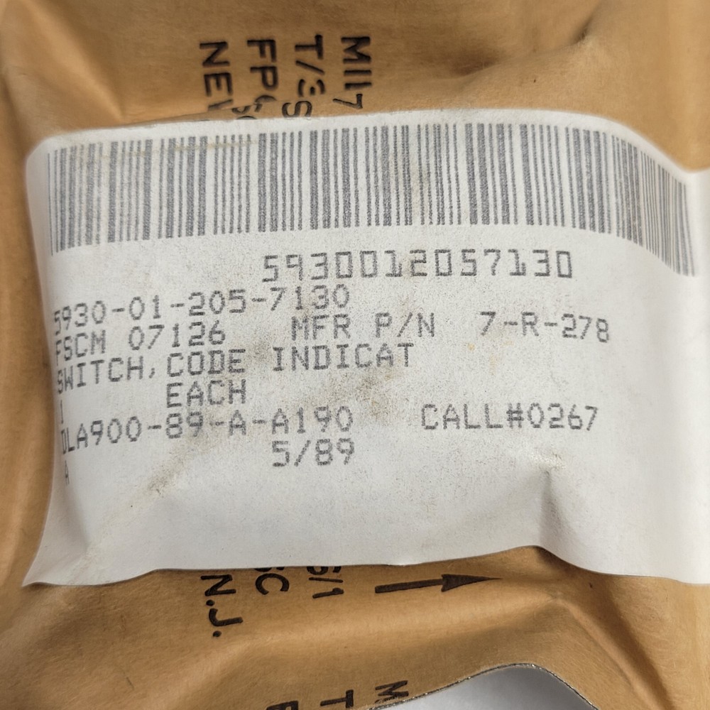 5930-01-205-7130 Code Indicating Wheel Switch 7-r-278 * One Unit *