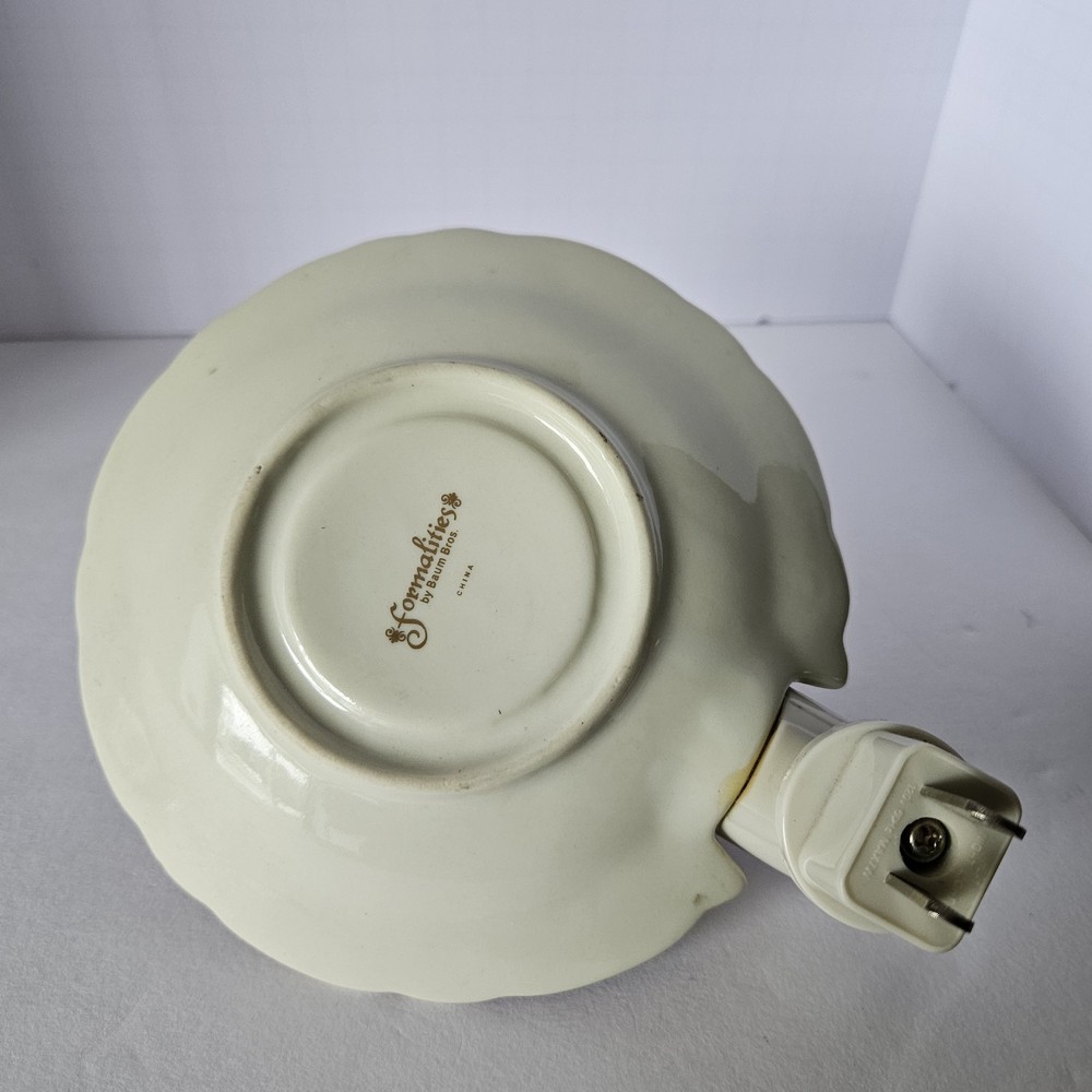 Vintage Formalities Night Light Porcelain Teacup Fruit Pattern Baum Brothers