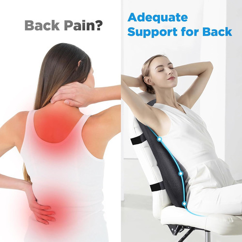 High Back Support Pillow for Office Long Pillow, Dark Grey