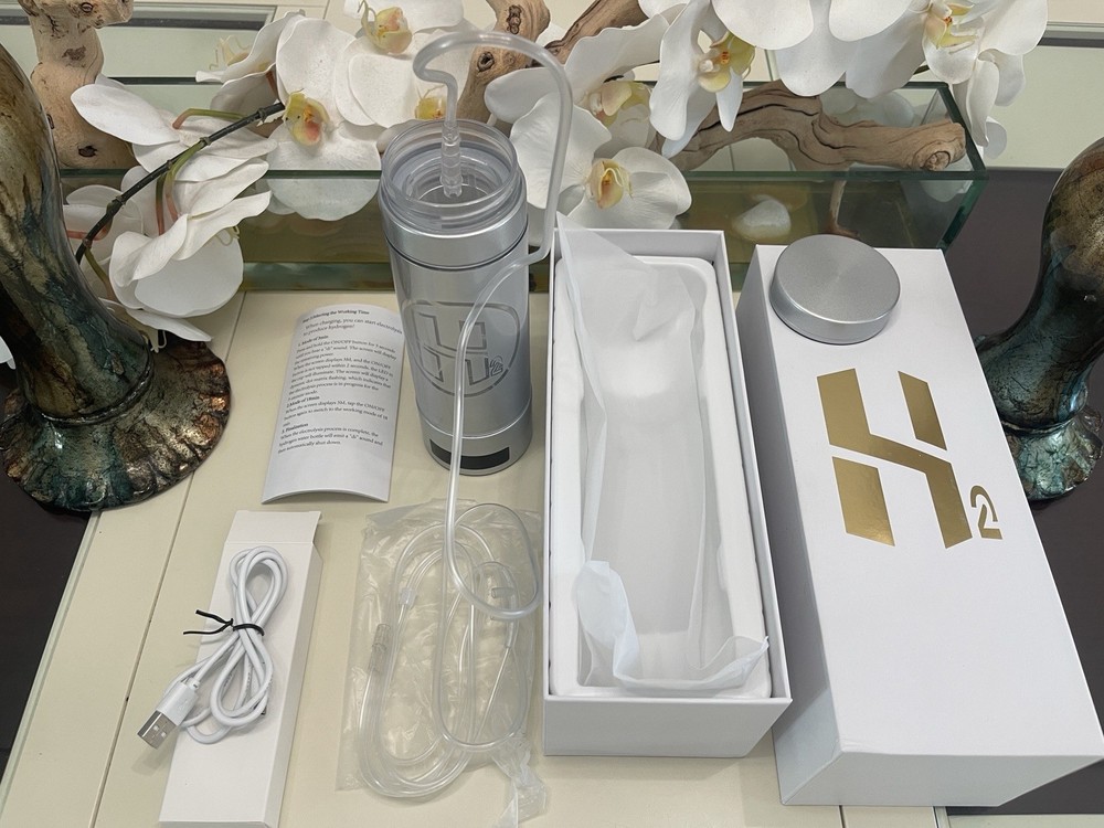 9000ppb Hydrogen H2 Water Bottle PORTABLE & DIGITAL Drink Cup + Inhaler