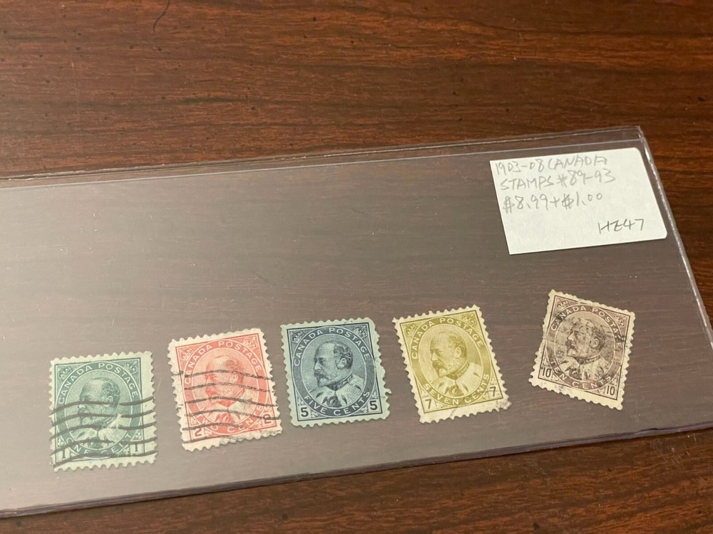 1903-1908 Canada Stamps #89-93 Lot HE47