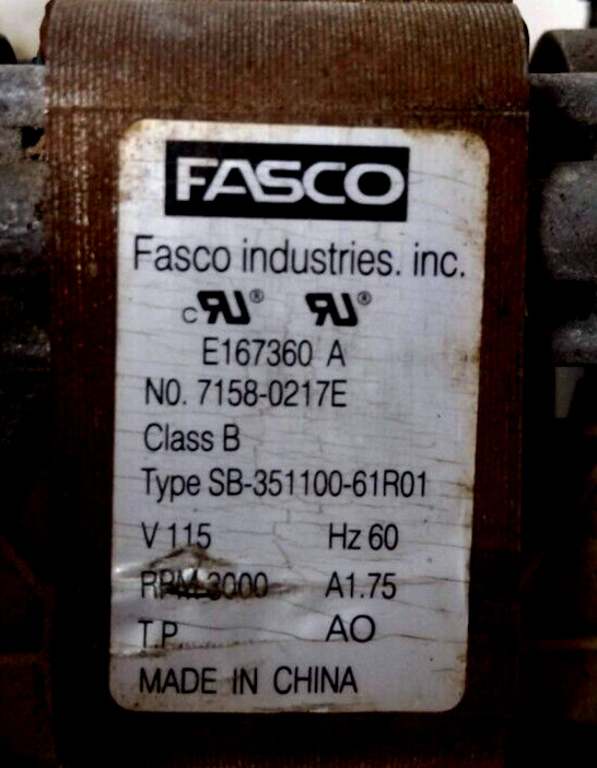 Fasco E167360A Draft Inducer Blower Motor 7158 0217E