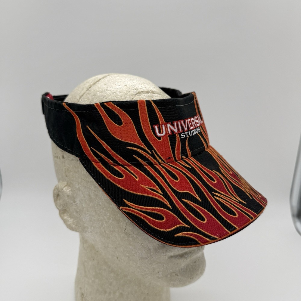 Universal Studios Florida Theme Park Flame Fire Red Yellow Visor Hat
