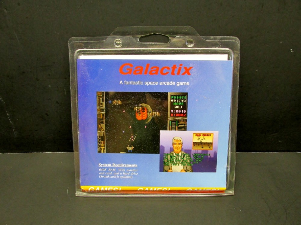 Galactix, IBM PC, Disk, Shareware, 1988, Disk Package & Inserts Only