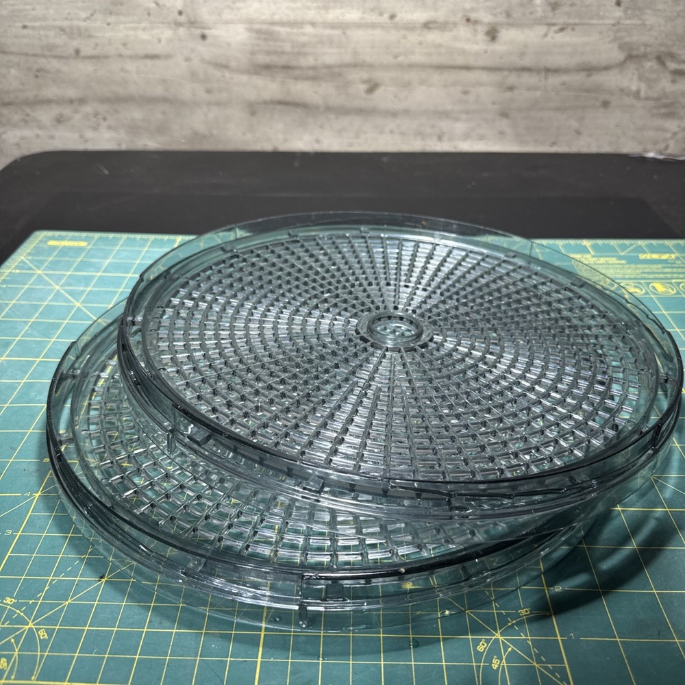 MAGIC CHEF Dehydrator 2 Replacement TRAYS Round Gray Plastic 13"