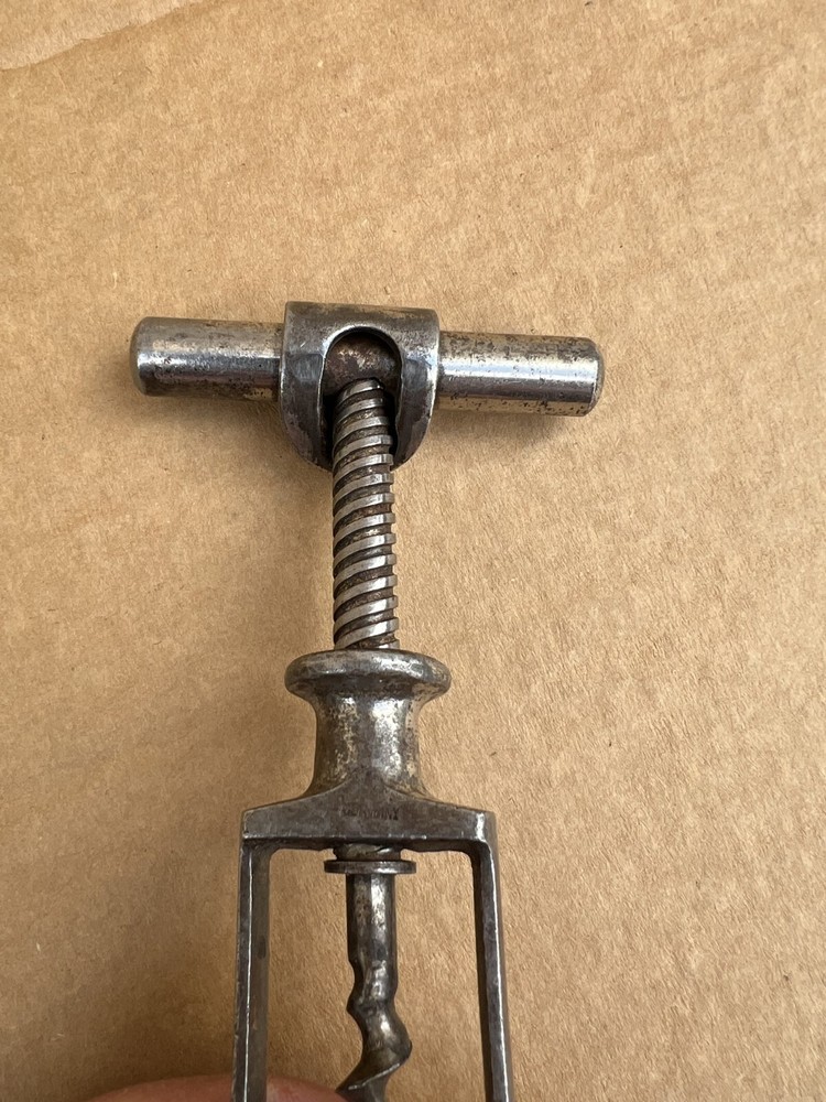Very Rare Antique Metal Corkscrew--Pull Cap