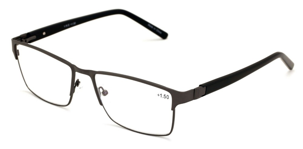 Men Reading Glasses - Metal with Plastic Temple Extra Large Reader - 152mm Wide